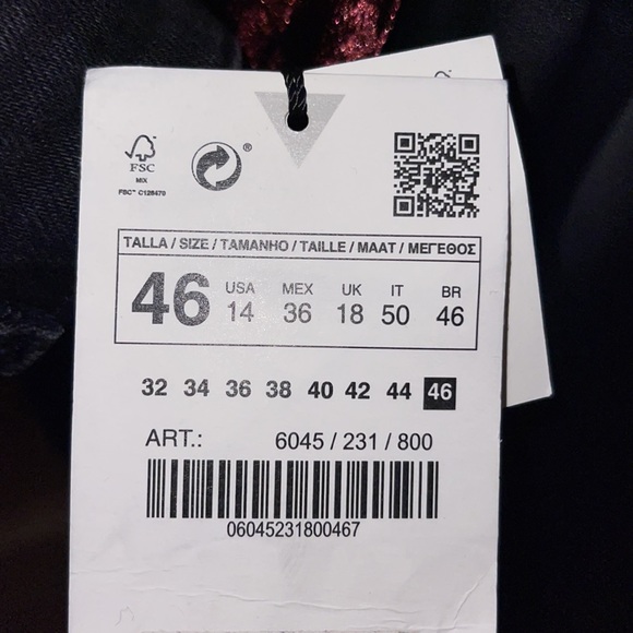 Zara Black Jeans NEW Slim Cut Hi-Rise Ankle Length Size 14 - Picture 12 of 12